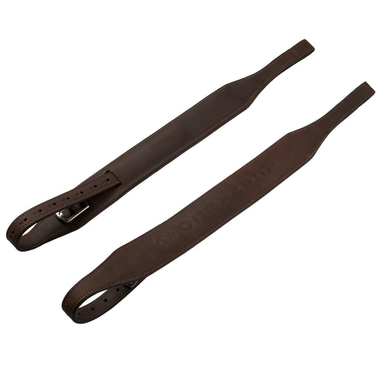 Wide stirrup leathers in dark brown