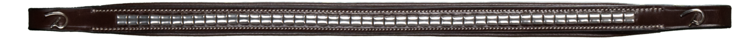 silver clincher browband with brown leather