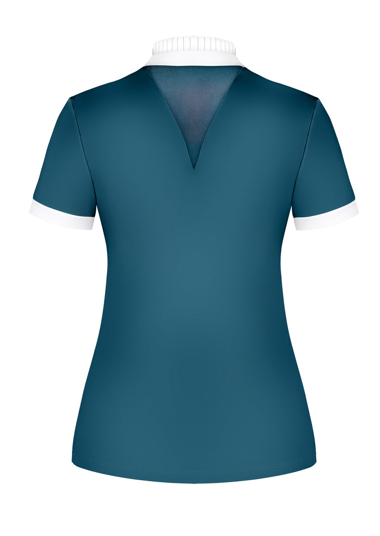 Green womens competition shirt for dressage