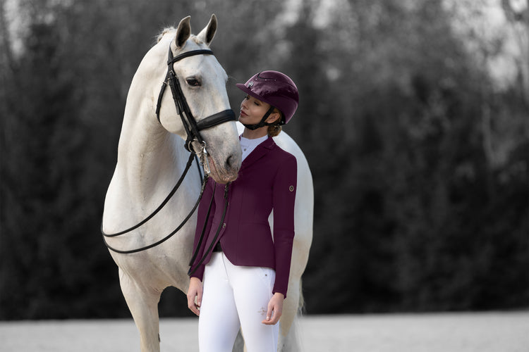 Dark Purple Matching competition set for horse riding