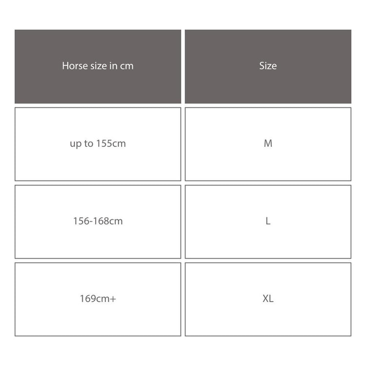 Stubben size chart