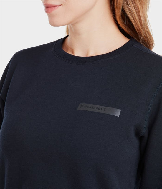 Women’s merino wool equestrian sweatshirt blue