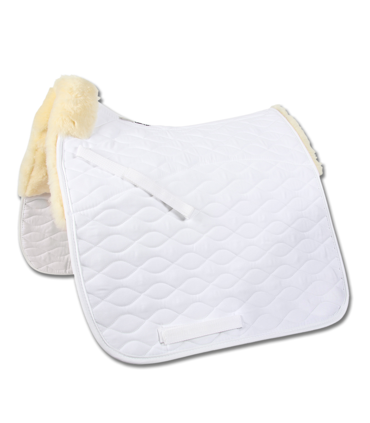 Saddle pad with real lambskin