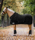 Fleece rug with soft synthetic fur collar