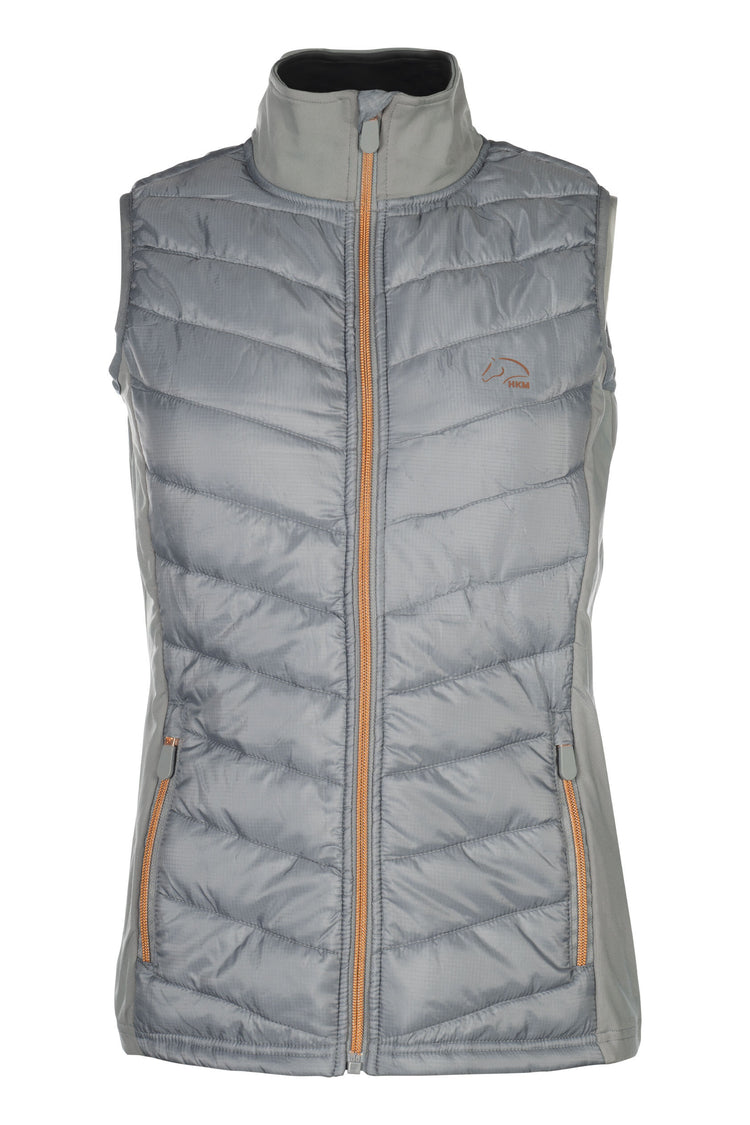 hkm riding vest basel style jersey nylon with quilted front and back