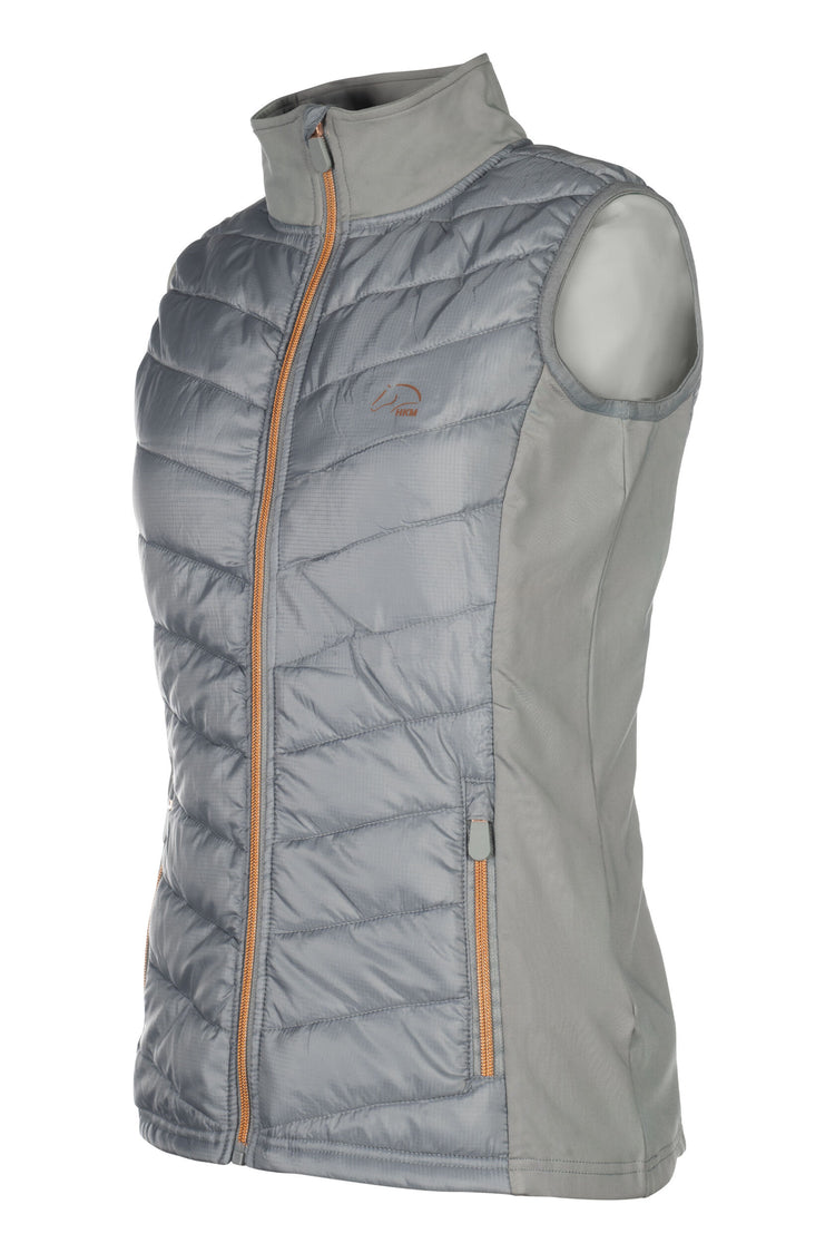 insulated equestrian vest with two front zip pockets grey