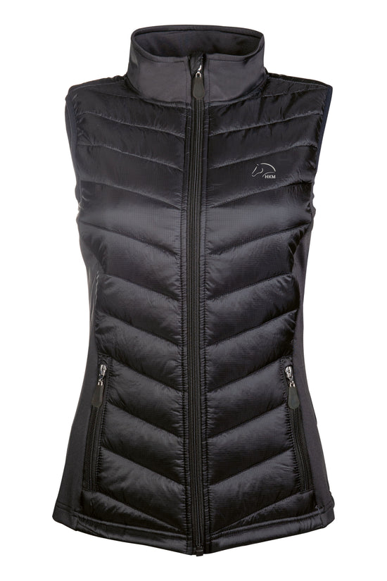 hkm vest basel style jersey nylon breathable insulated riding vest black