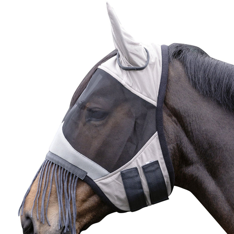 Fly mask with nose fringe