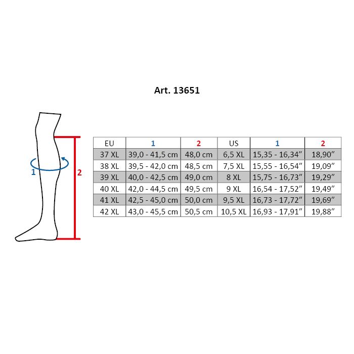 Size table HKM boots