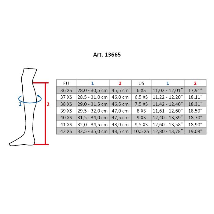 Size chart HKM boots