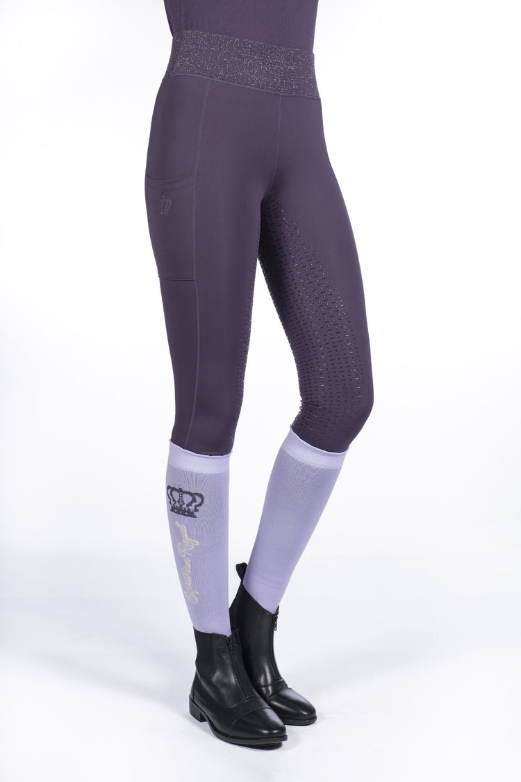 Purple horse riding tights