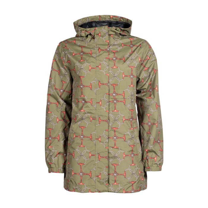 green equestrian rain coat