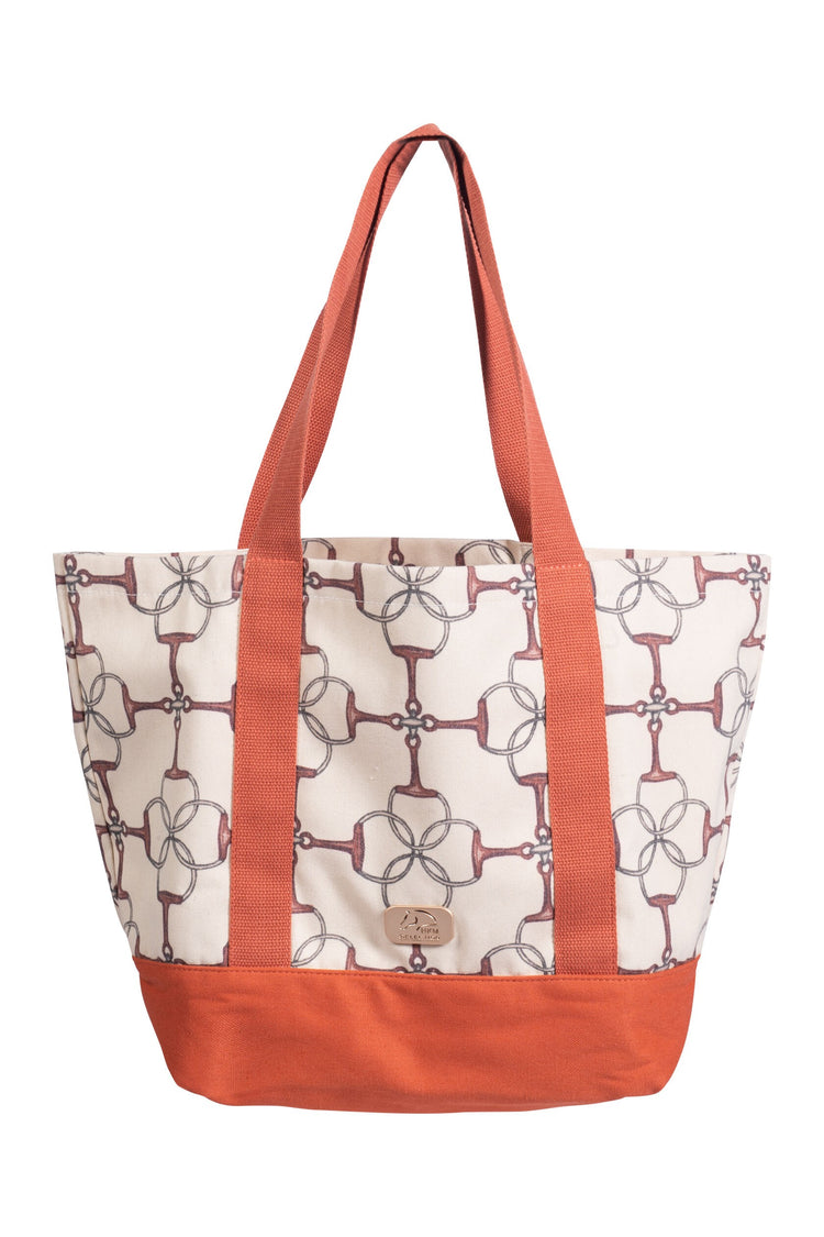 Shopper bag with equestrian decoration