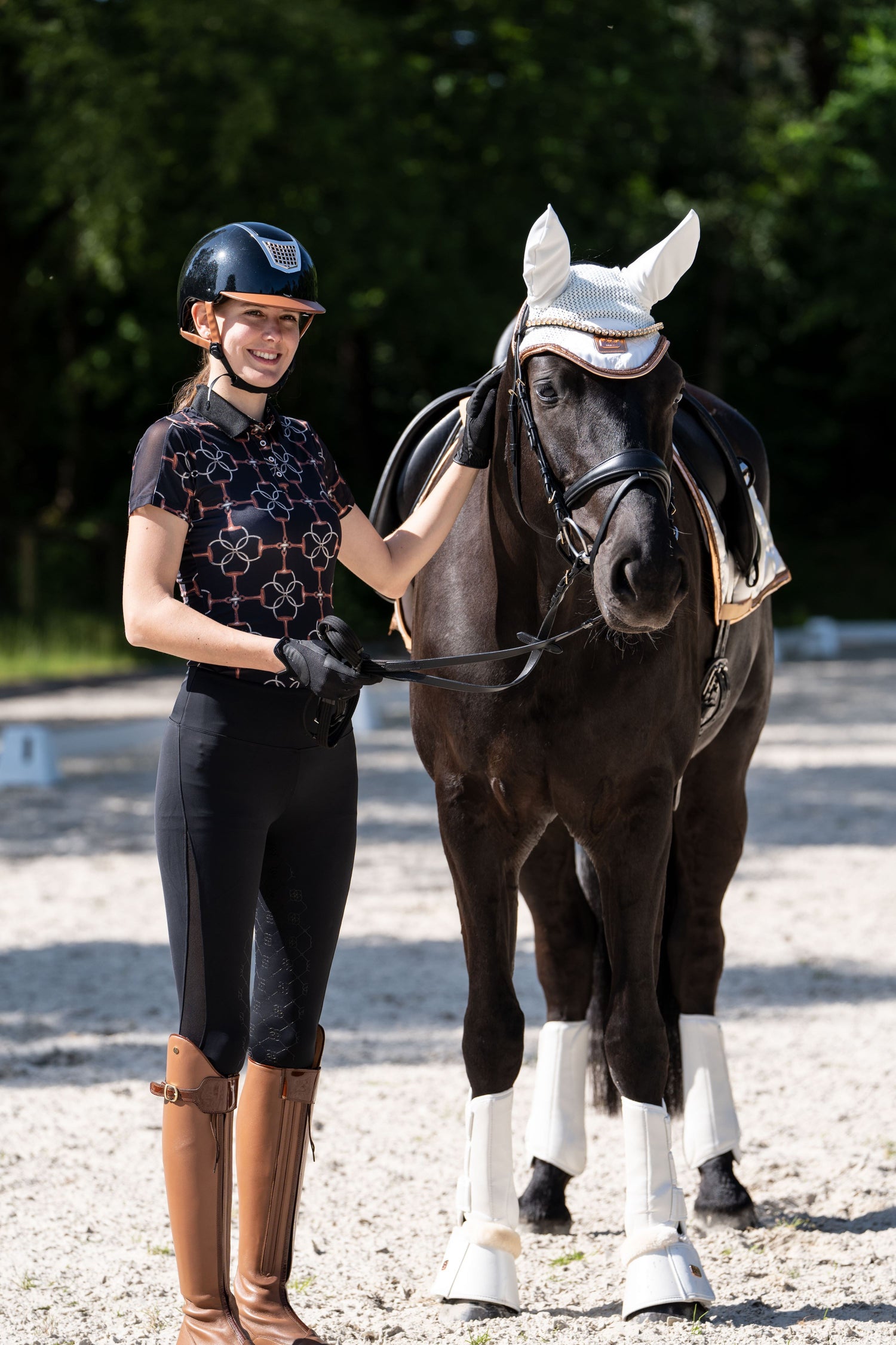 HKM Edinburgh riding helmet shiny