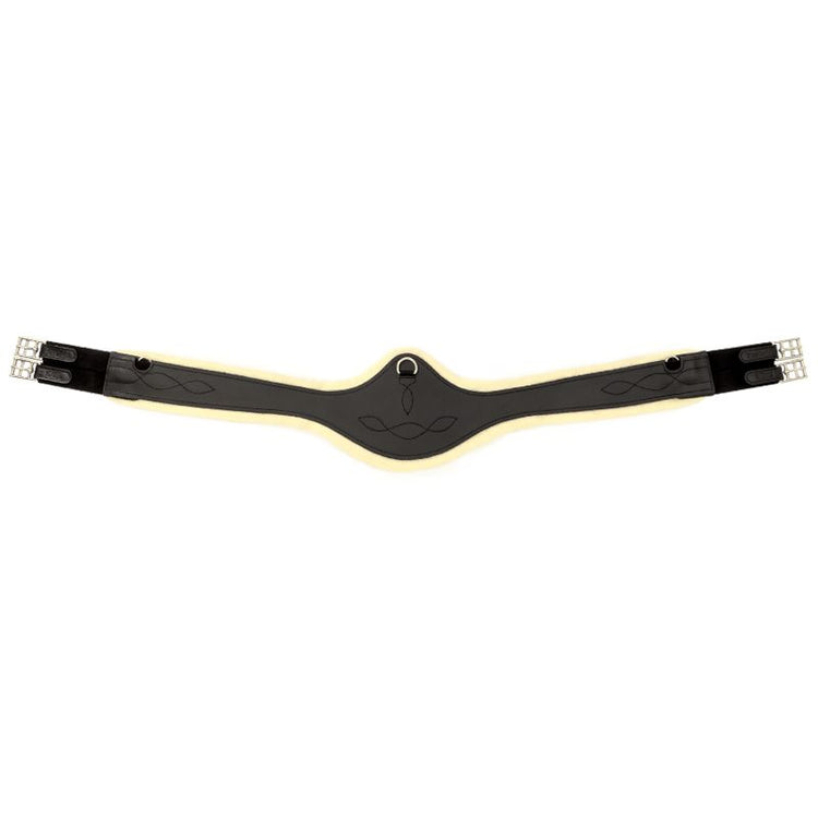 Leather girth with sheepskin