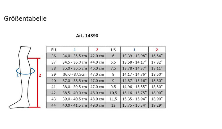 HKM Lynette Boots SIze Chart