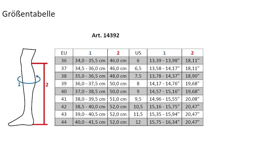 HKM Riding Boots Size Chart