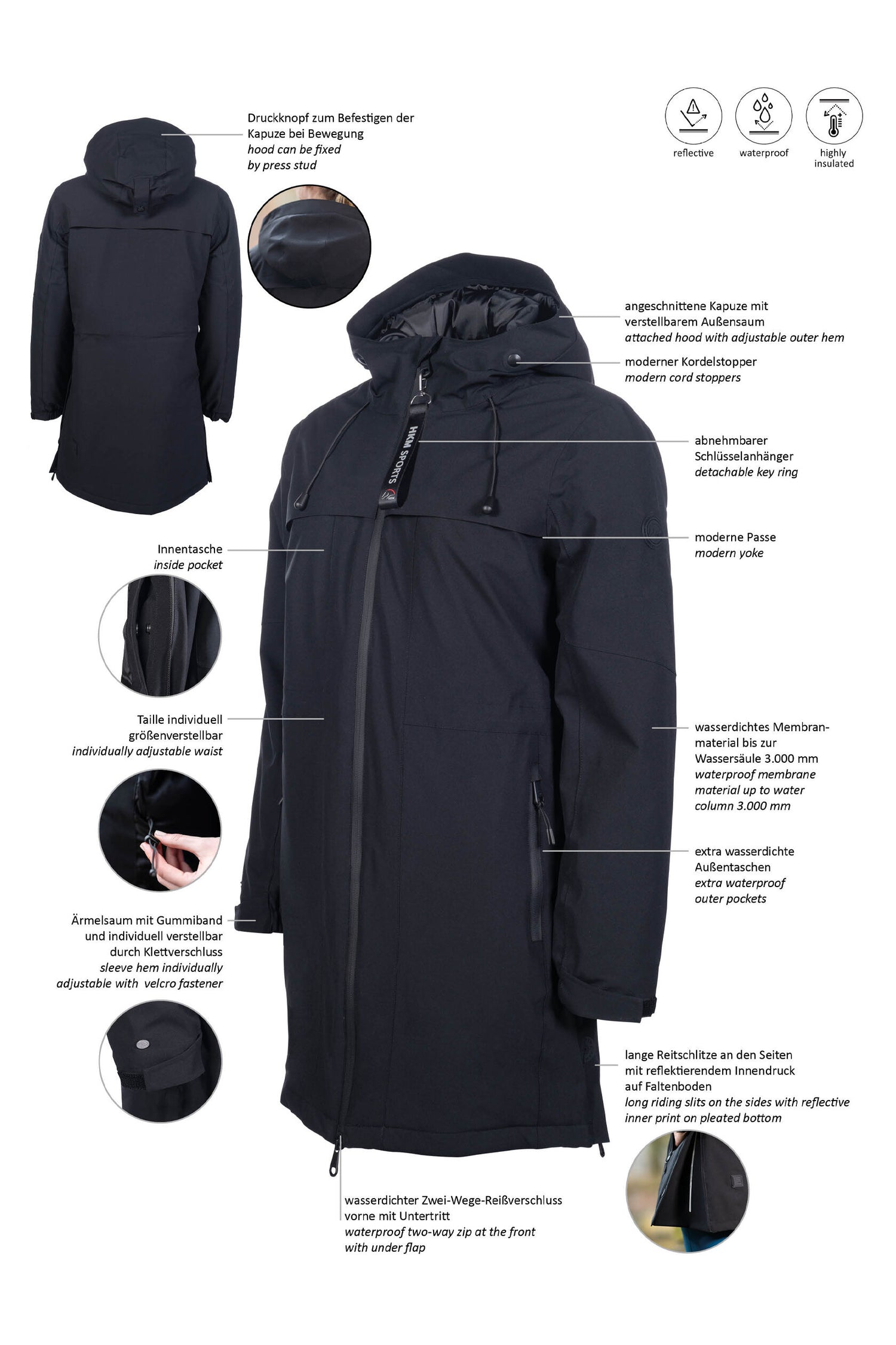 Insulated horseback riding jacket