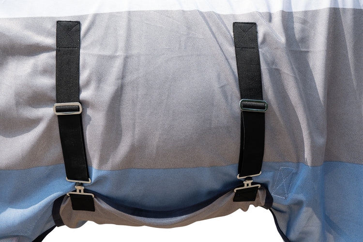Fly rug for horses with belly protection