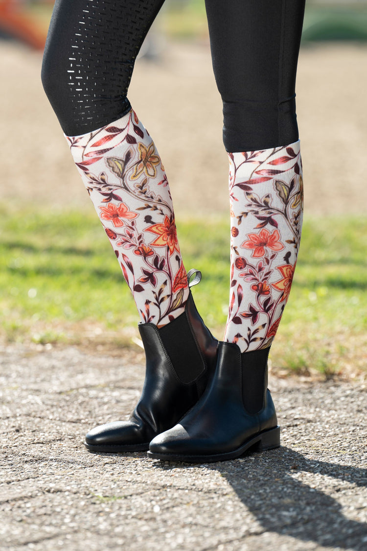 flower riding socks