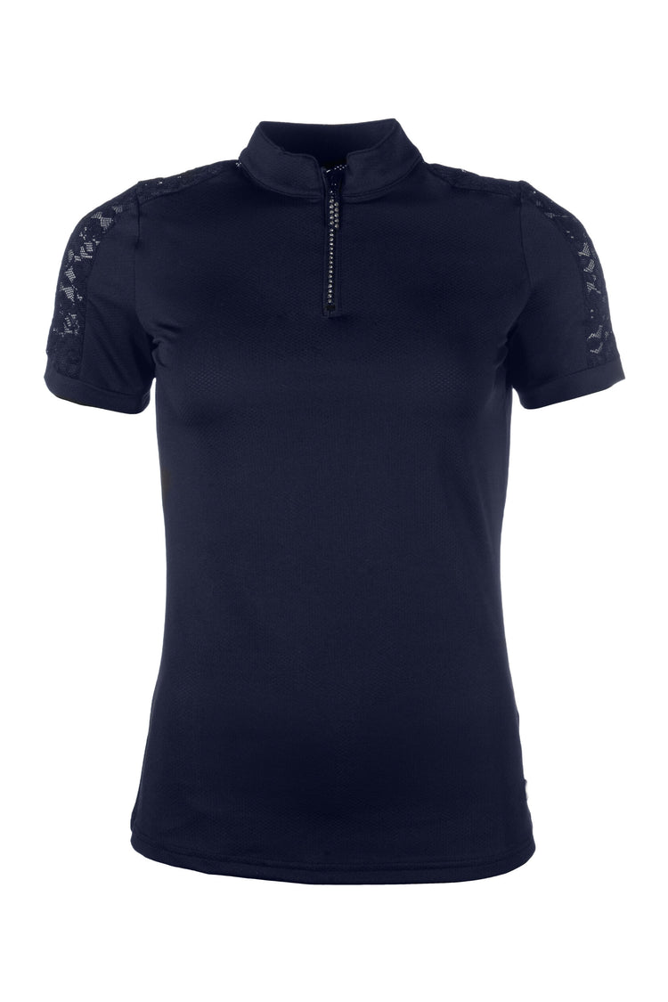 Navy horse riding shirt with lace