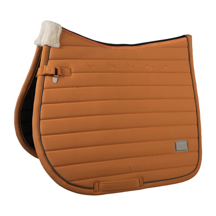 saddle pad with metal logo orange