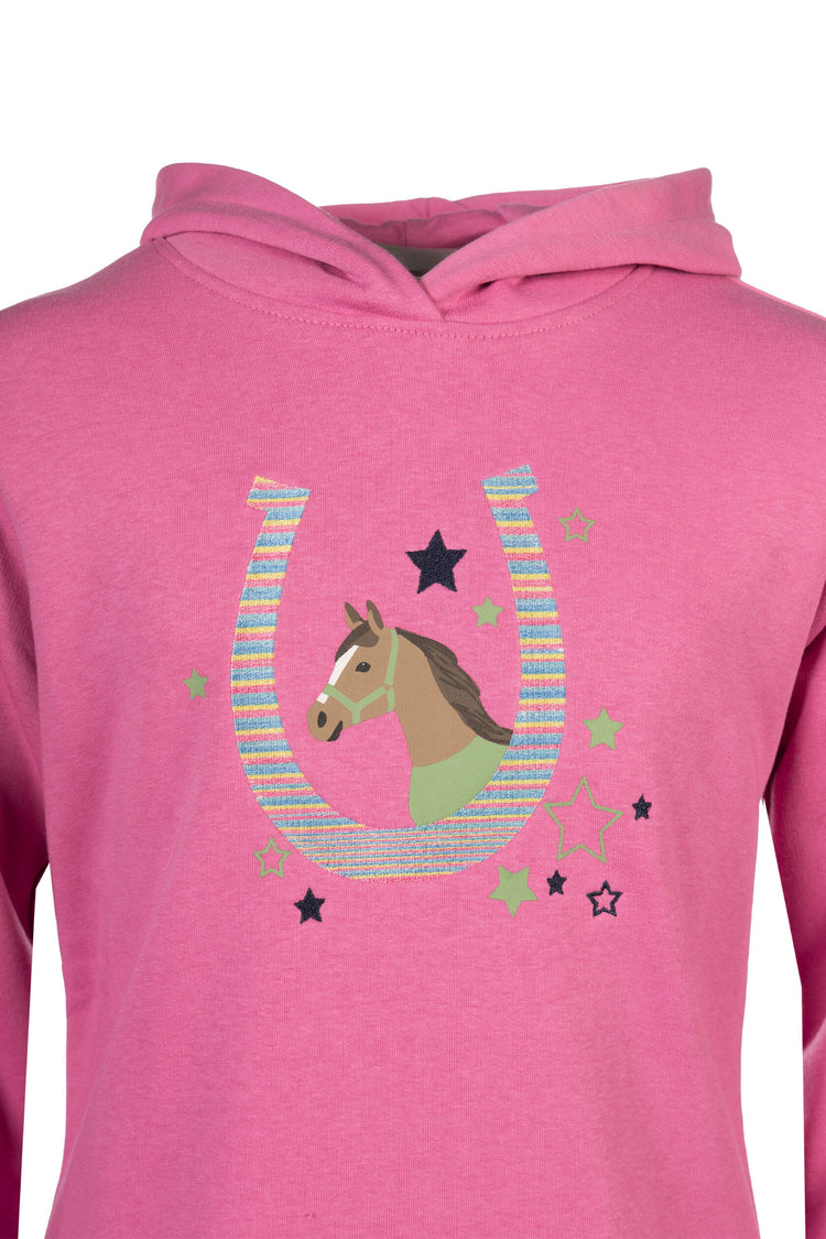 cozy kids hoody with hood horse motif and soft fabric