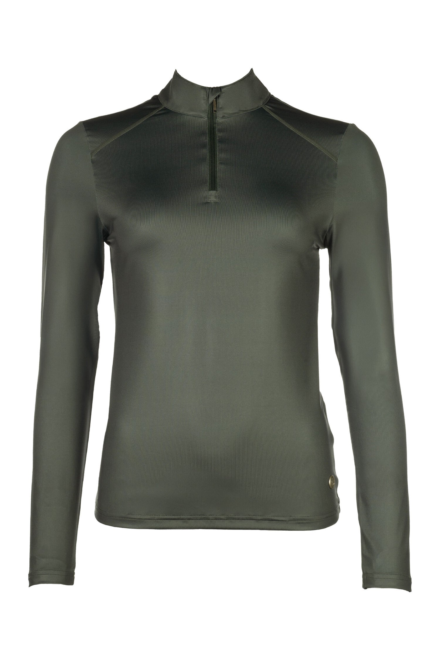 Stand-up collar riding shirt for a modern look and added comfort