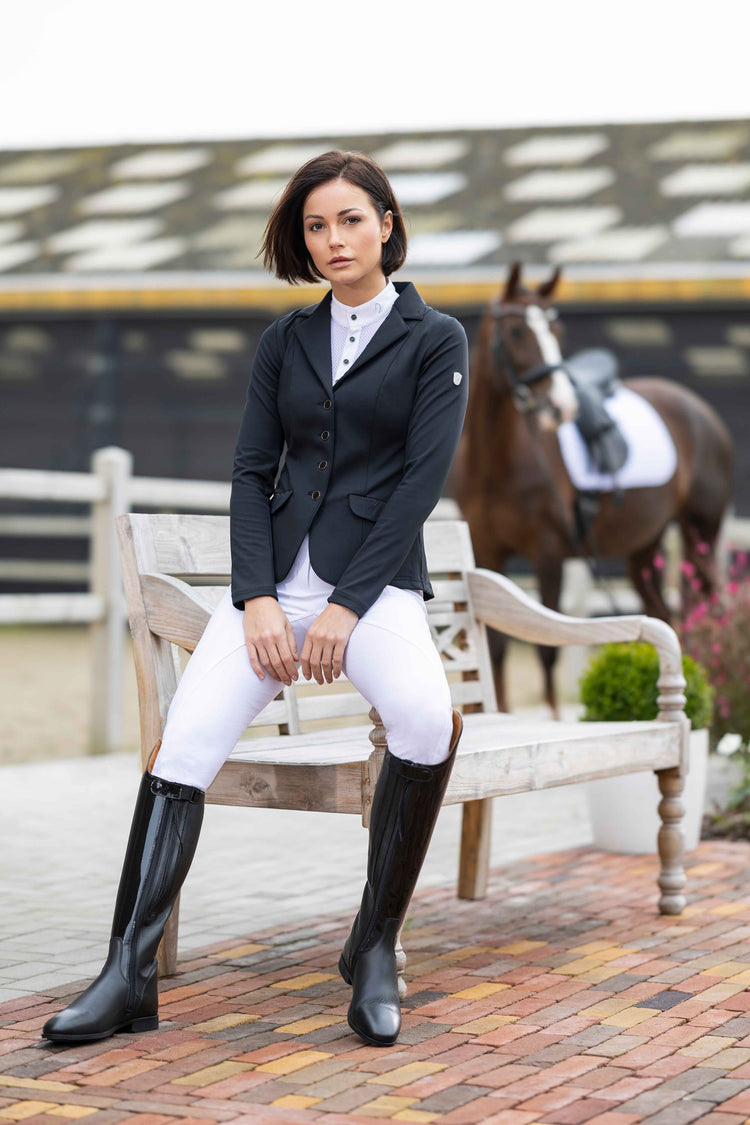 Show jacket with rhinestone details