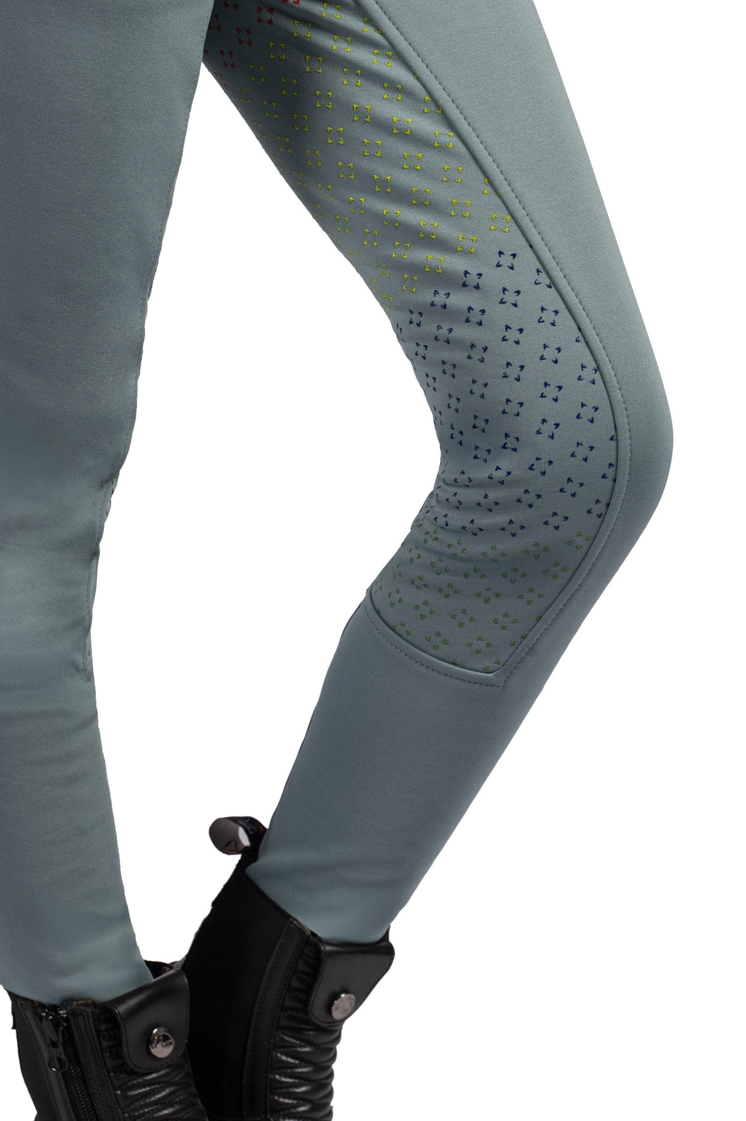 bi elastic kids riding breeches with silicone full seat for grip