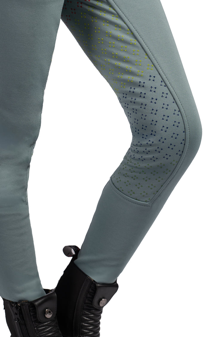bi elastic kids riding breeches with silicone full seat for grip