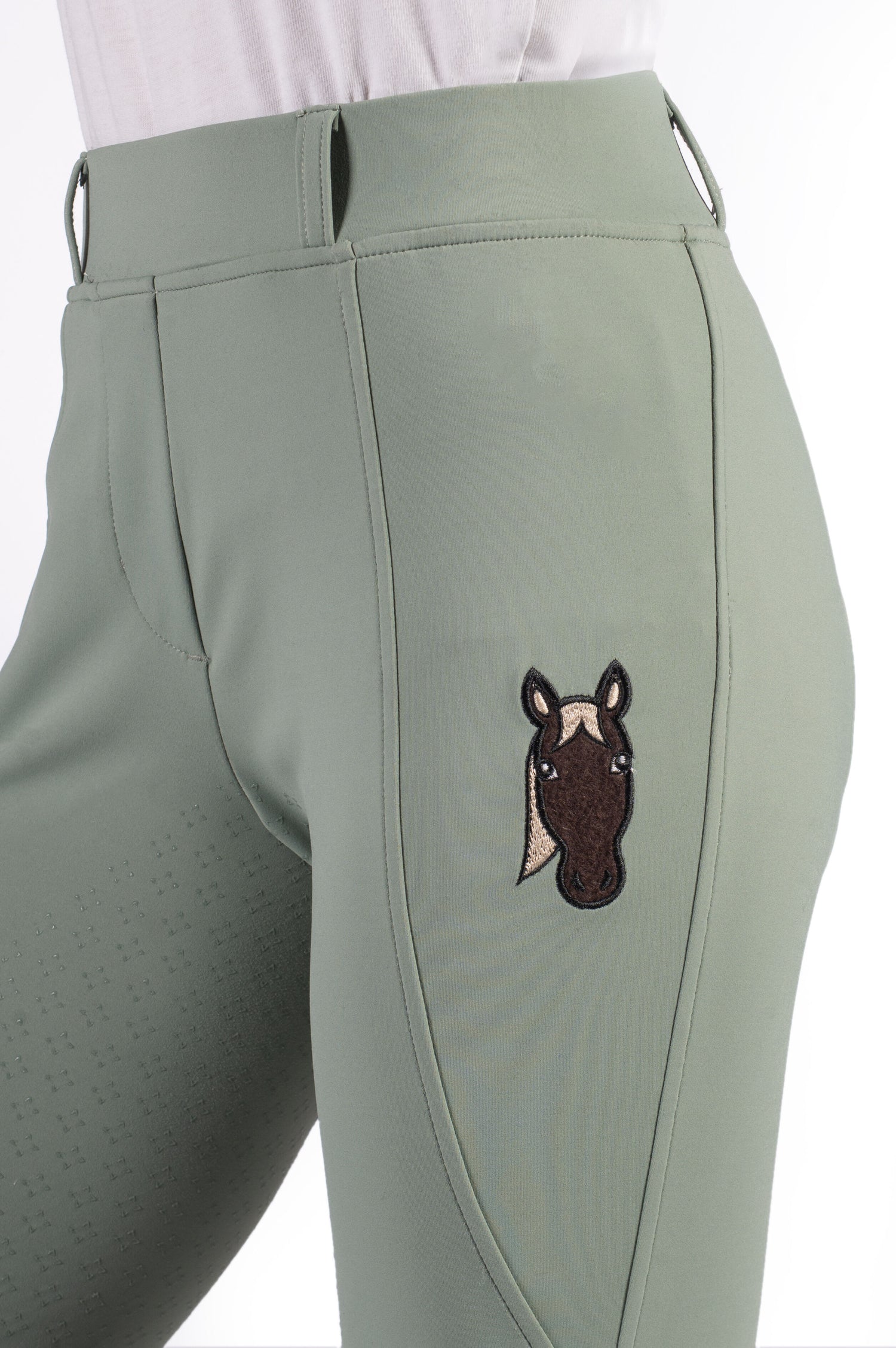 Girls horse riding leggings with full seat and mobile pocket