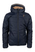 hkm kids riding jacket mia water resistant with horse head detail deep blue