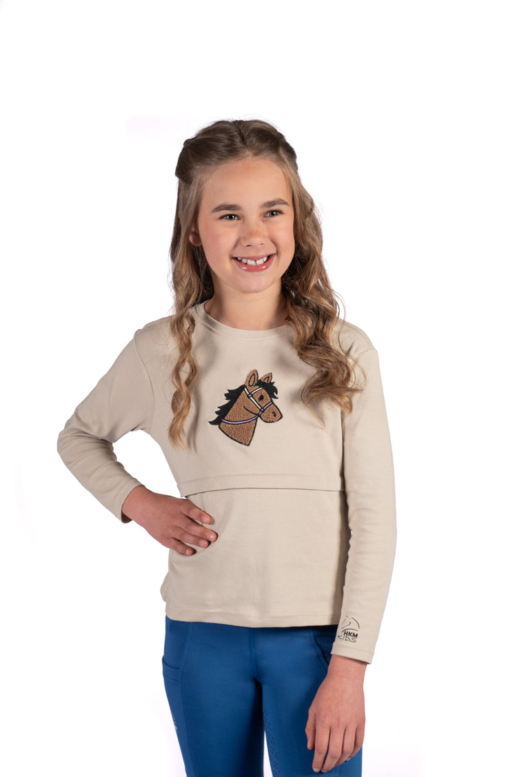 warm comfortable kids riding top with brushed fabric inside