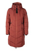 women’s equestrian coat with hood and reflective elements copper