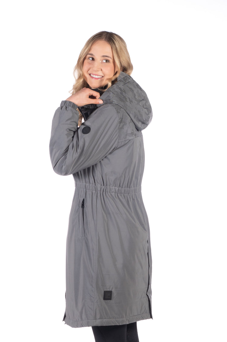 lightweight riding coat with camouflage pattern and warm lining