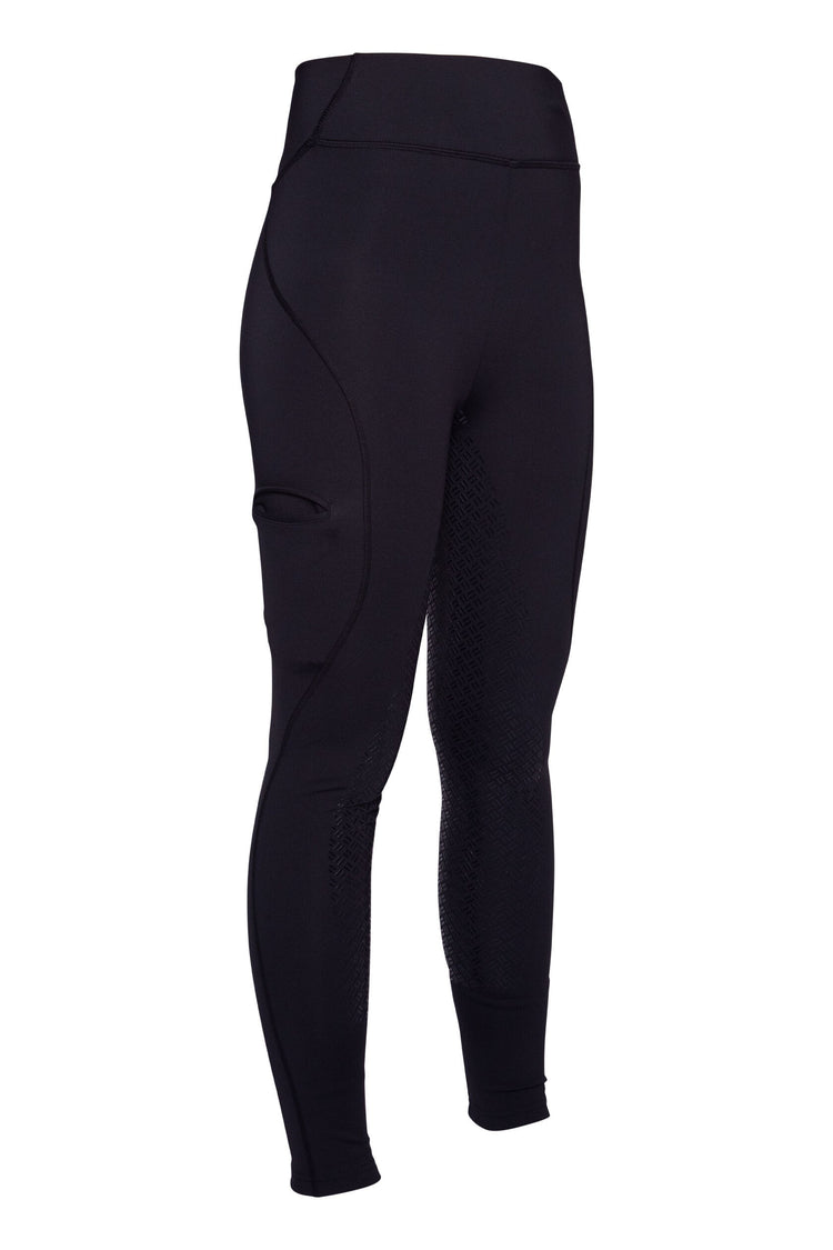insulated riding legging with silicone full seat and grip deepblue