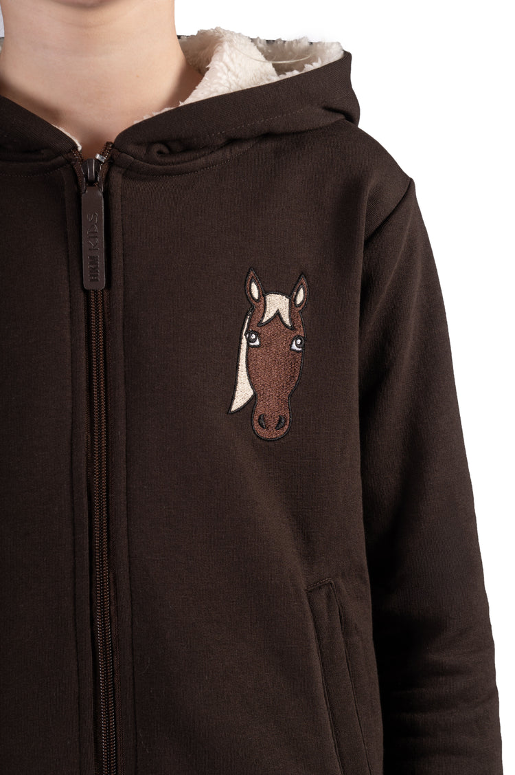 hkm children’s riding jacket mia with teddy lined hoodie
