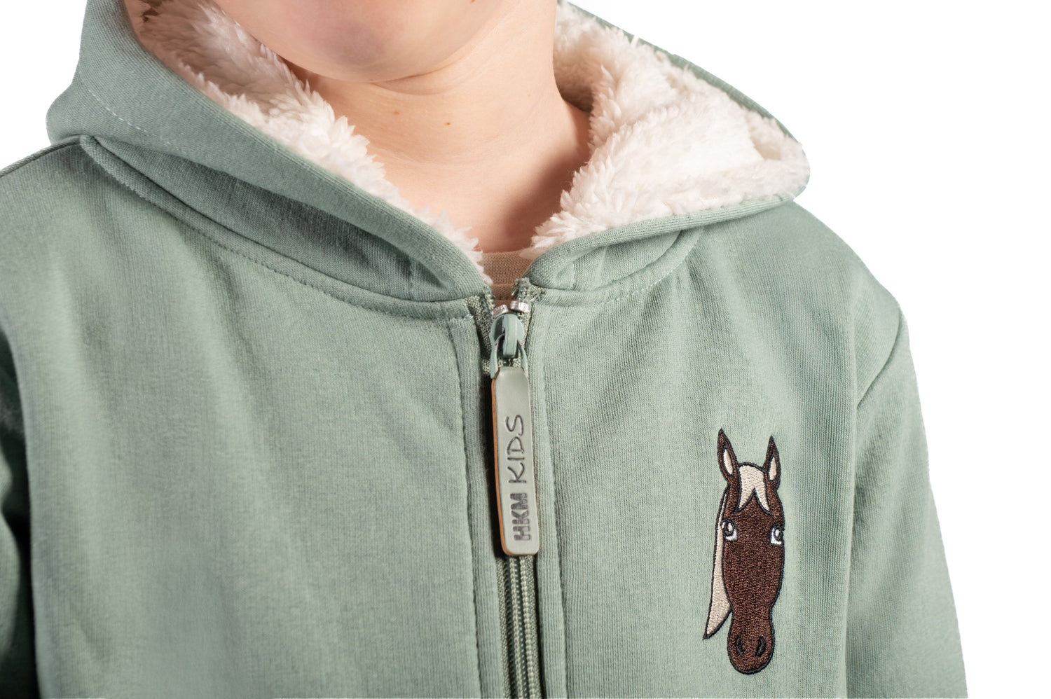 hkm kids jacket mia with ribbed cuffs and front pockets green