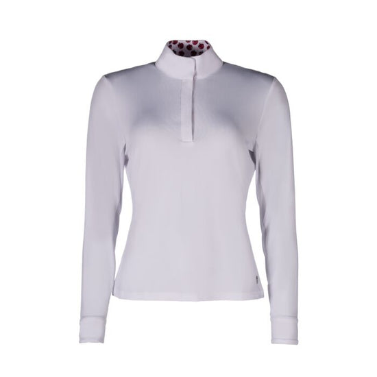 Long sleeve competition riding shirt breathable white