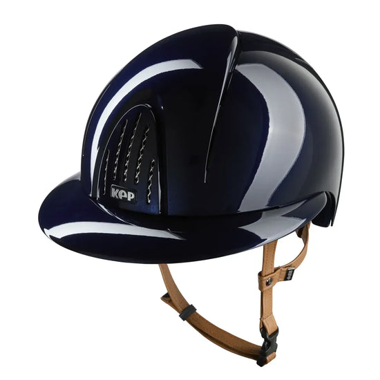 Smart Nova glossy riding helmet Italian design polo visor blue