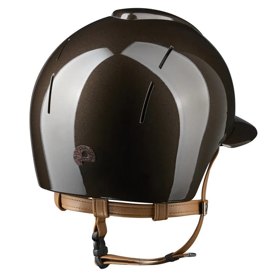 Smart Nova polished equestrian helmet star glitter beige chin strap