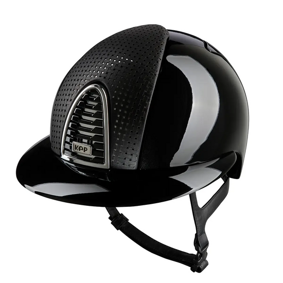 Premium equestrian helmet made in Italy black