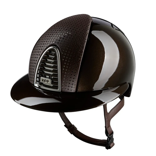 Riding helmet with wide polo visor