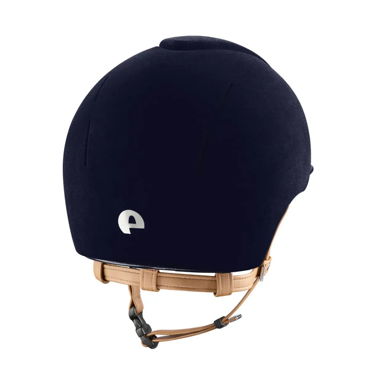 rider wearing KEP velvet riding helmet