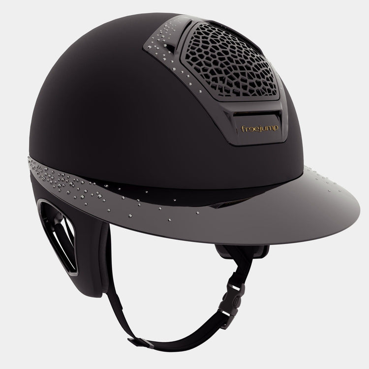 Freejump black helmet with Swarovski