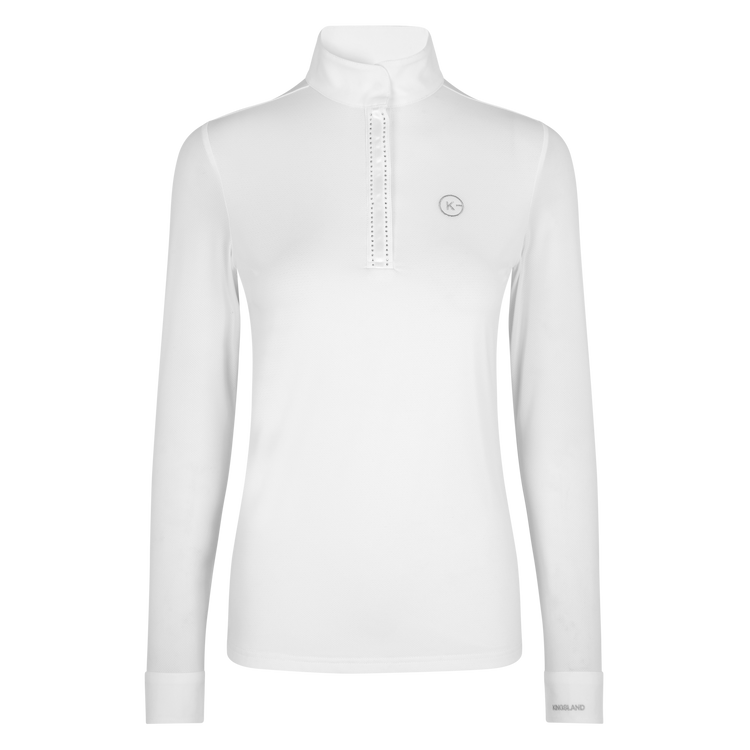 All White ladies long sleeve show shirt