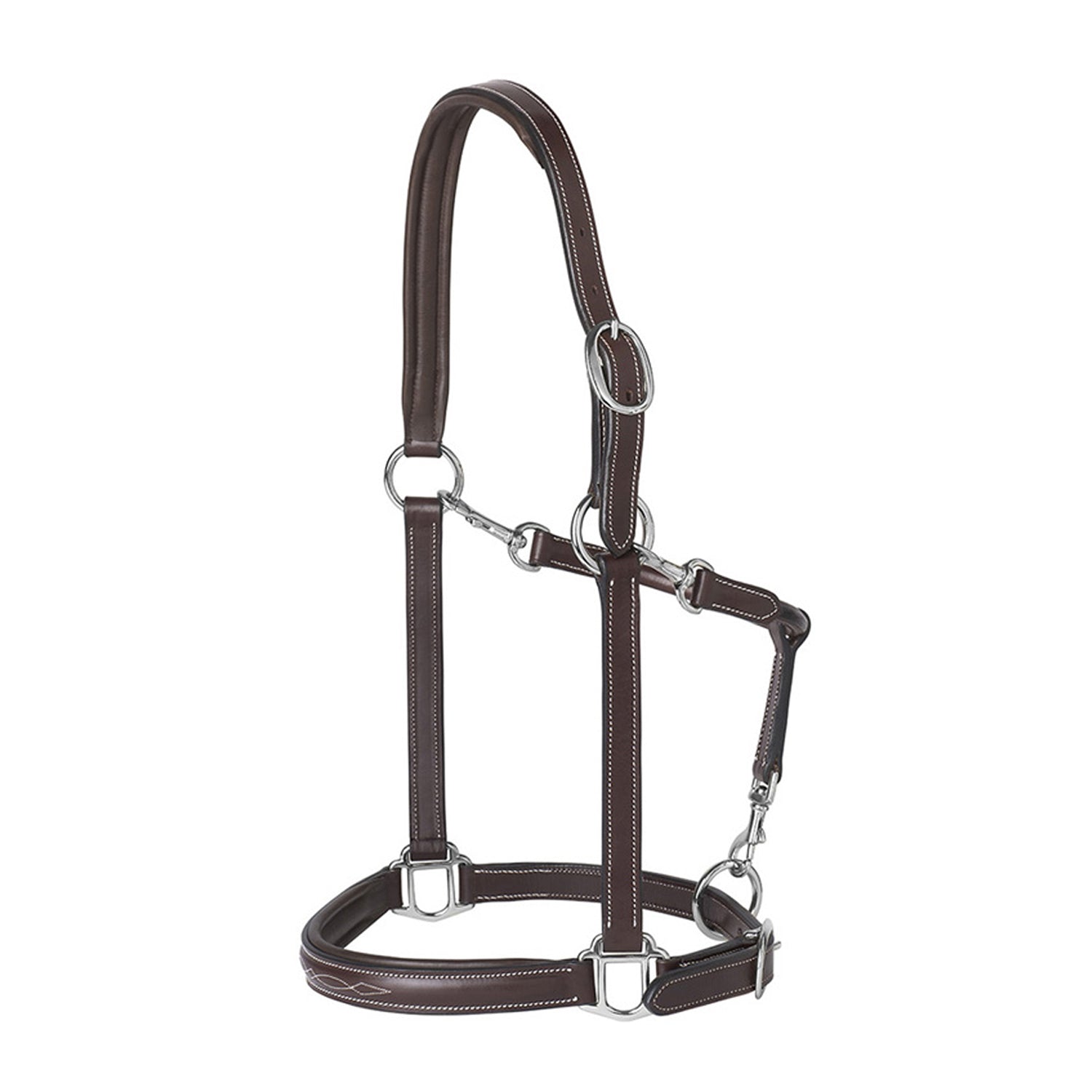 Leather halter with fancy stitch