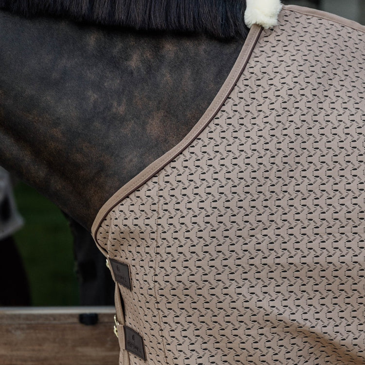 Beige summer transport rug for horses