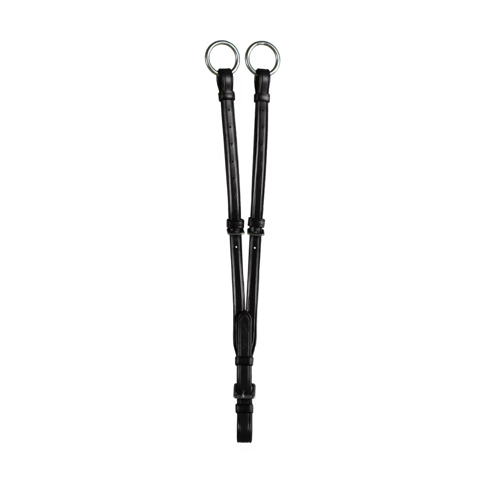 Black leather running martingale attachment